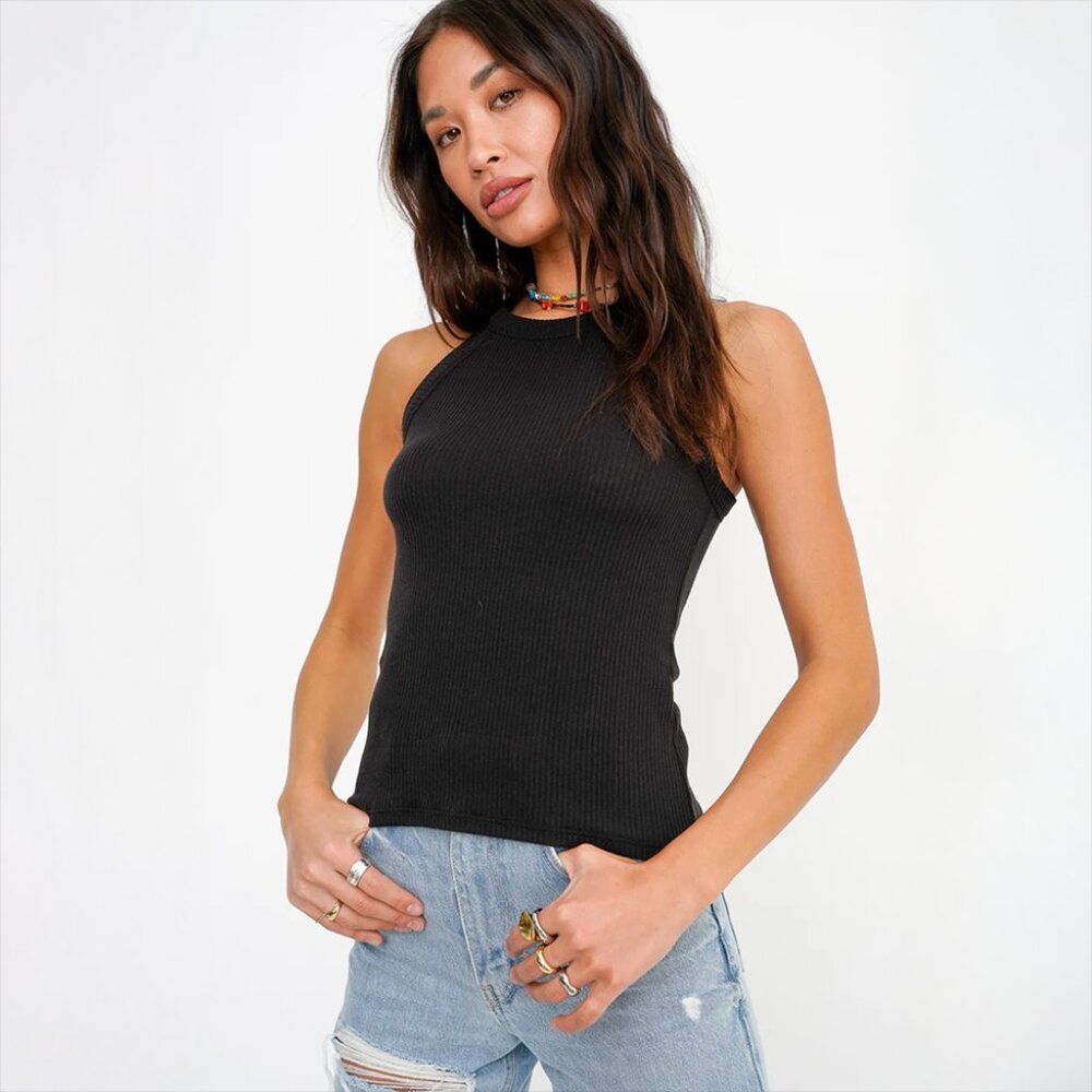 Project Social T Perry Rib Tank - Black